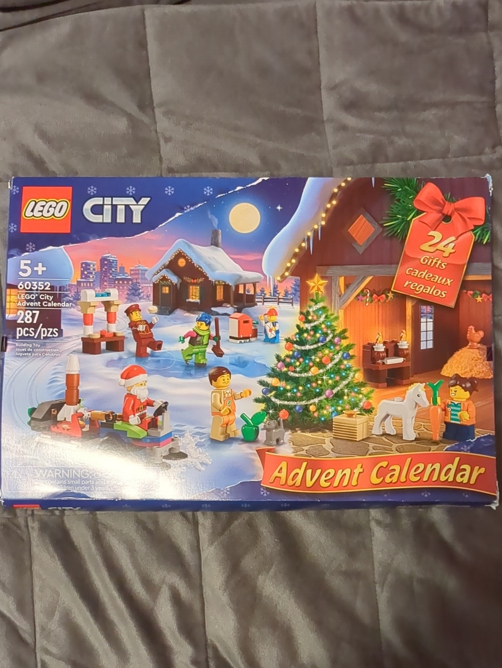 Lego City Blue Holiday Advent Calendar with Festive Tree and Minifigures